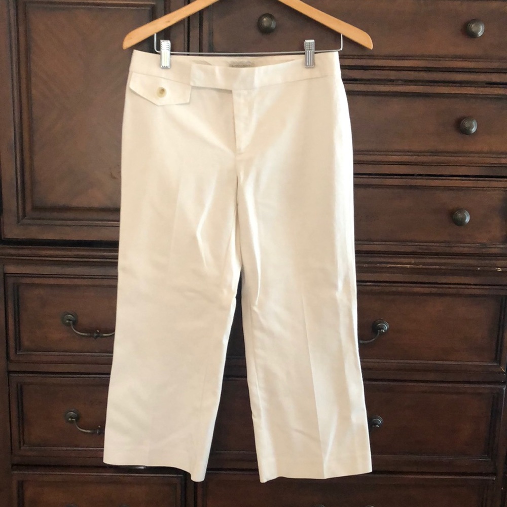 Creamy white Banana Republic cropped pants Sz 6